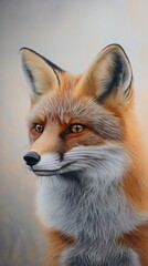 Obraz premium fox with soft morning light reflecting off its fur, surrounded by mist