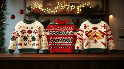 christmas sweaters knitted jumpers with snowflake reindeer christmas tree ornament