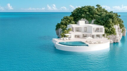 Obraz premium Futuristic Floating Island 3D Model - Panoramic Views of Lush Landscapes and Innovative Design Elements for Stunning Visuals