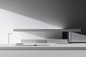 Minimalist Architecture Model with Geometric Shapes