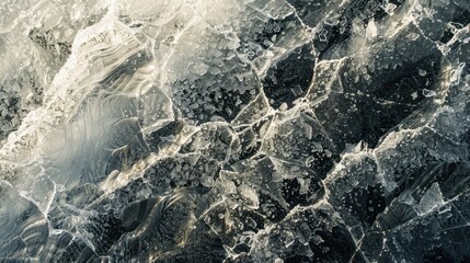 Obraz premium Intricate Ice Patterns on an Iceberg's Surface