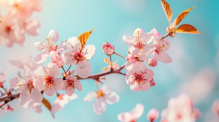 Close-Up of Cherry Blossom Branches in Full Bloom