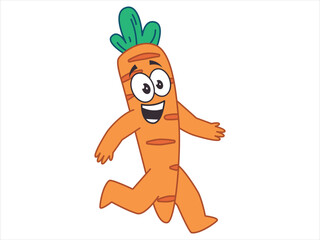 Carrot vegetable smiling face facial expression character veggie mascot expressive cartoon colorful design icon set