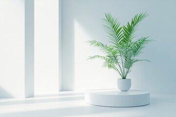 Minimalist Interior Design with Plant and Sunlight