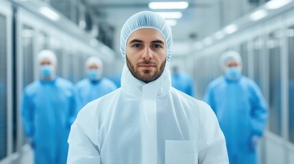 Detailed view of the solar panel production process in a state of the art cleanroom environment