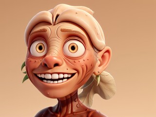 Obraz premium portrait of a person with painted face,ceramic piggy bank,ceramic piggy bank with clipping path,portrait of a girl with painted face
