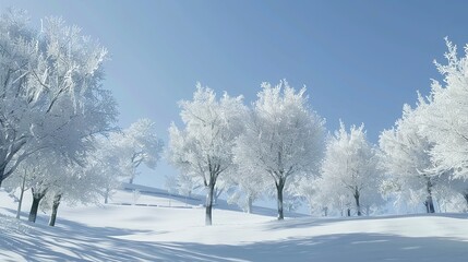 Clear white natural scenery - a serene and pure vision of nature's beauty. This captivating scene features clear skies, white landscapes, and a sense of tranquility that invites you to explore and be 