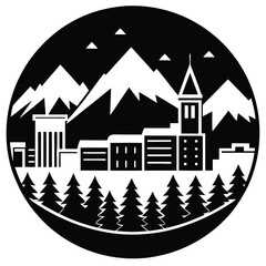 Elegant Aspen tree silhouette vector art illustration, perfect for eco-friendly branding, natural forest designs, and nature-themed creative projects. Suitable for prints and digital use.