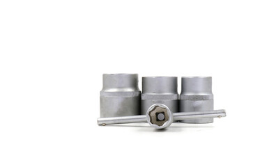 Block wrench on the white background. Tools for technician.