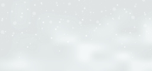 Winter background, snowflakes on a beautiful background, Christmas background for cards, snowfall. Snowy nature landscape