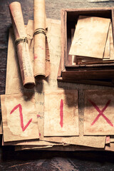 Closeup of diviner from futhark rune cards