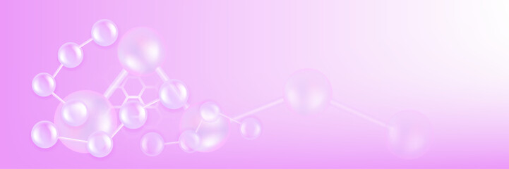 Hyaluronic acid and Niacinamide hair and skin solutions ad, pink collagen serum drop with cosmetic advertising background ready to use, illustration vector.