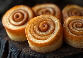 a group of cinnamon rolls

