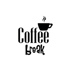 coffee break with creative font design.