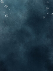 Deep Blue Underwater with Floating Bubbles