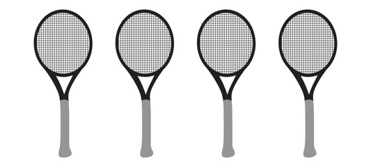 Tennis rackets crossed and ball. Vector Illustration.