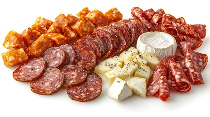 Salami  Brie  and Pepperoni Cheese Platter
