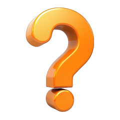 Orange question mark isolated on transparent background