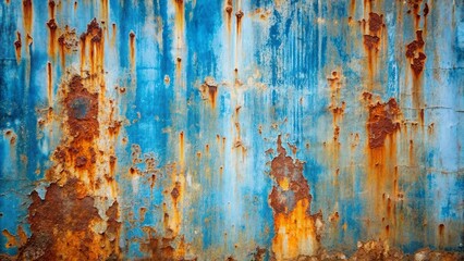 Awe-Inspiring Blue and Rust Surface With Intricate Patterns of Oxidation and Erosion
