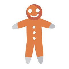 Vector image of a gingerbread cookie icon on a white background