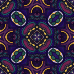 hand illustrated decorative seamless pattern tile