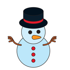 Vector image of a snowman icon with white background
