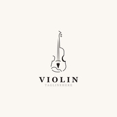 Classic violin instrument, vintage violin orchestra music design template