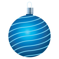 Vector image of blue colored christmas tree ball