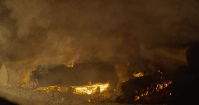 close up of a camp fire
