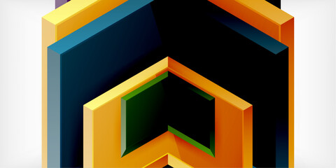 Vector 3d arrow techno design template