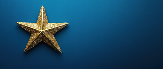 Obraz premium Plain background with Christmas star, top view with empty copy space 