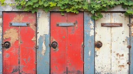 Closed factory gates with rusting metal and faded paint, symbolizing the decline of industry and the passage of time, reflecting a poignant reminder of economic shifts and the human impact of change