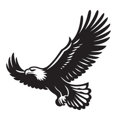 Black and white silhouette of an eagle in flight. (2)