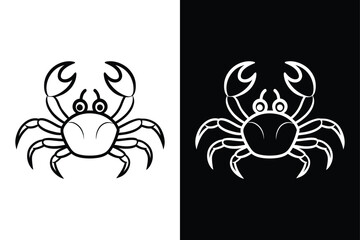 Crab Line Art Vector Illustration. Minimalist and Elegant Design