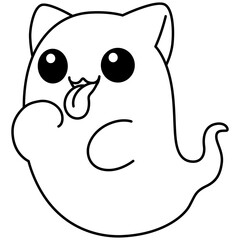 Cartoon Cute Cat Ghost
