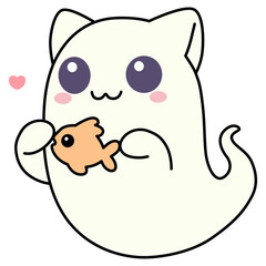 Cartoon Cute Cat Ghost