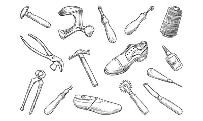 cobbler equipment handdrawn collection