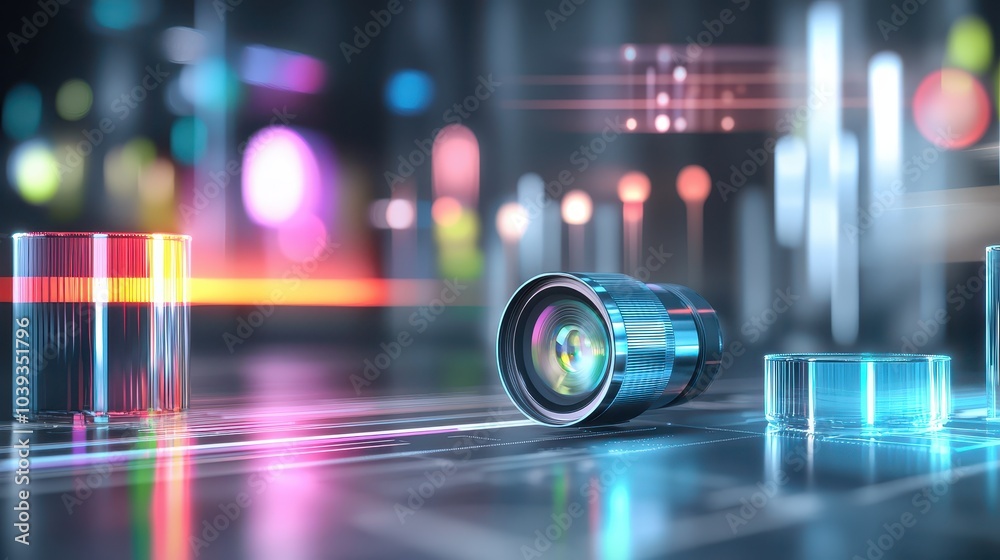 Poster ai camera recognizing objects based on rgb color values, with clear red, green, and blue differentia