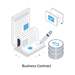 Business Contract isometric stock illustration. EPS File stock illustration