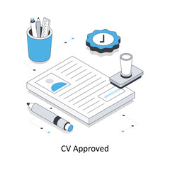 CV Approved isometric stock illustration. EPS File stock illustration