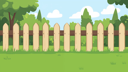 cartoon wooden fence illustration
