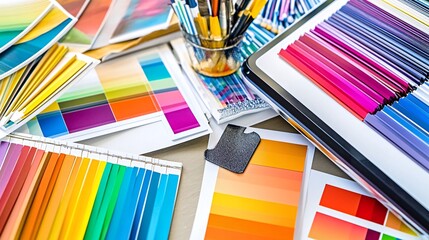 Colorful palette samples for color selection, design, and inspiration.