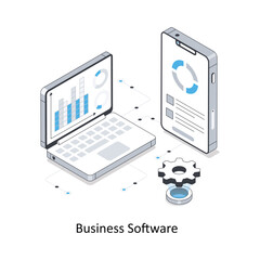 Business Software isometric stock illustration. EPS File stock illustration