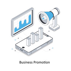 Business Promotion isometric stock illustration. EPS File stock illustration