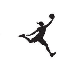 Dynamic Basketball Dunk Silhouette