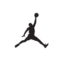 Dynamic Basketball Dunk Silhouette