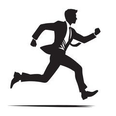 Silhouette of a businessman running.