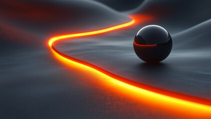 abstract wallpaper background screen, for business, for bank, for finance, for interior, for painting, for wall pictures, for photo frames, for office, for rooms. Abstract ball, black orange glowing