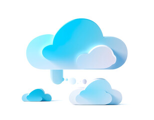 Fototapeta premium Soft blue and white clouds floating gently above a serene landscape in daylight