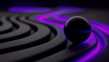 abstract wallpaper background screen, for business, for bank, for finance, for interior, for painting, for wall pictures, for photo frames, for office, for rooms. Abstract ball, black purple luminous